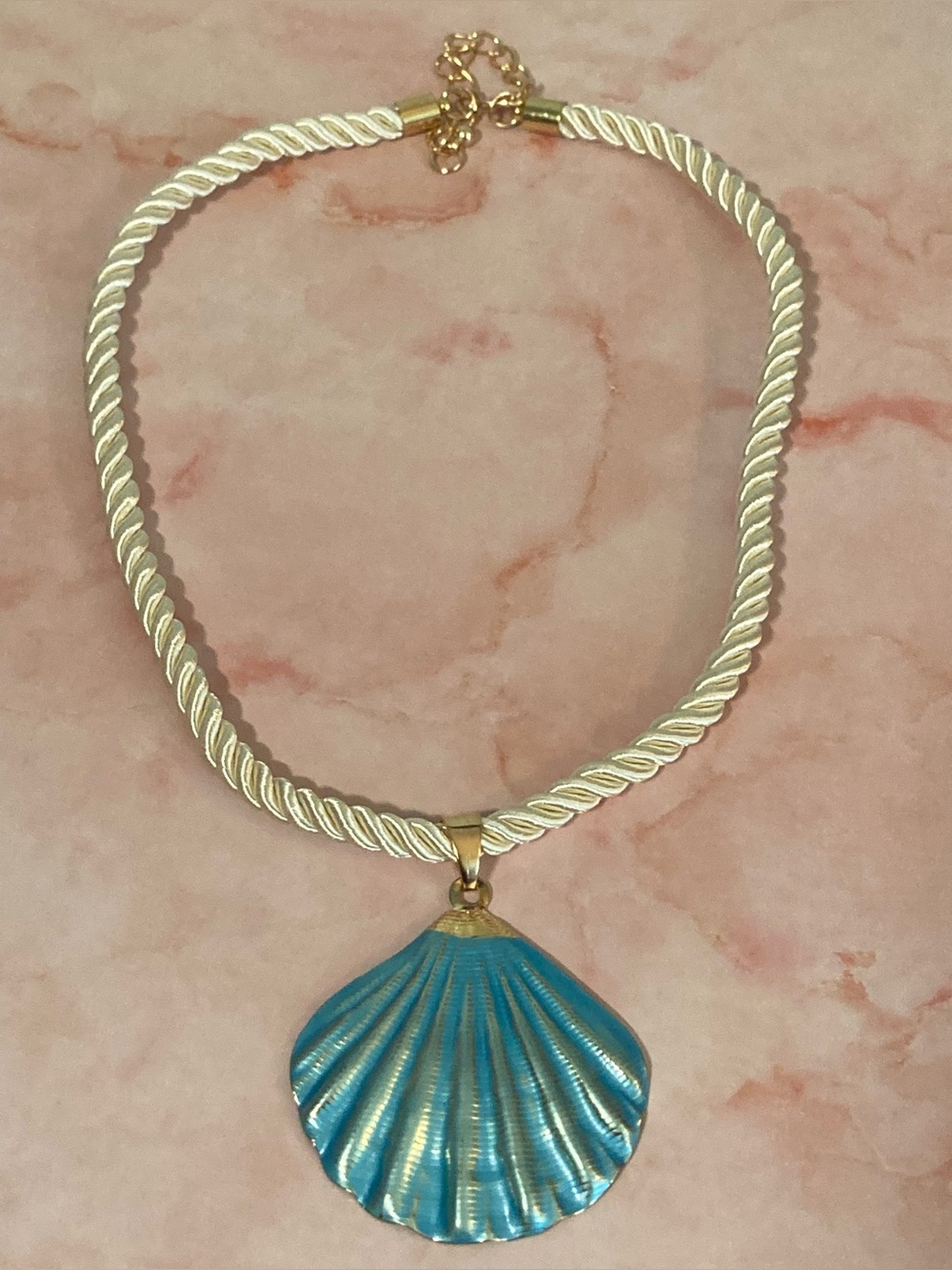 Blue Shell Rope Necklace - Picture 6 of 7